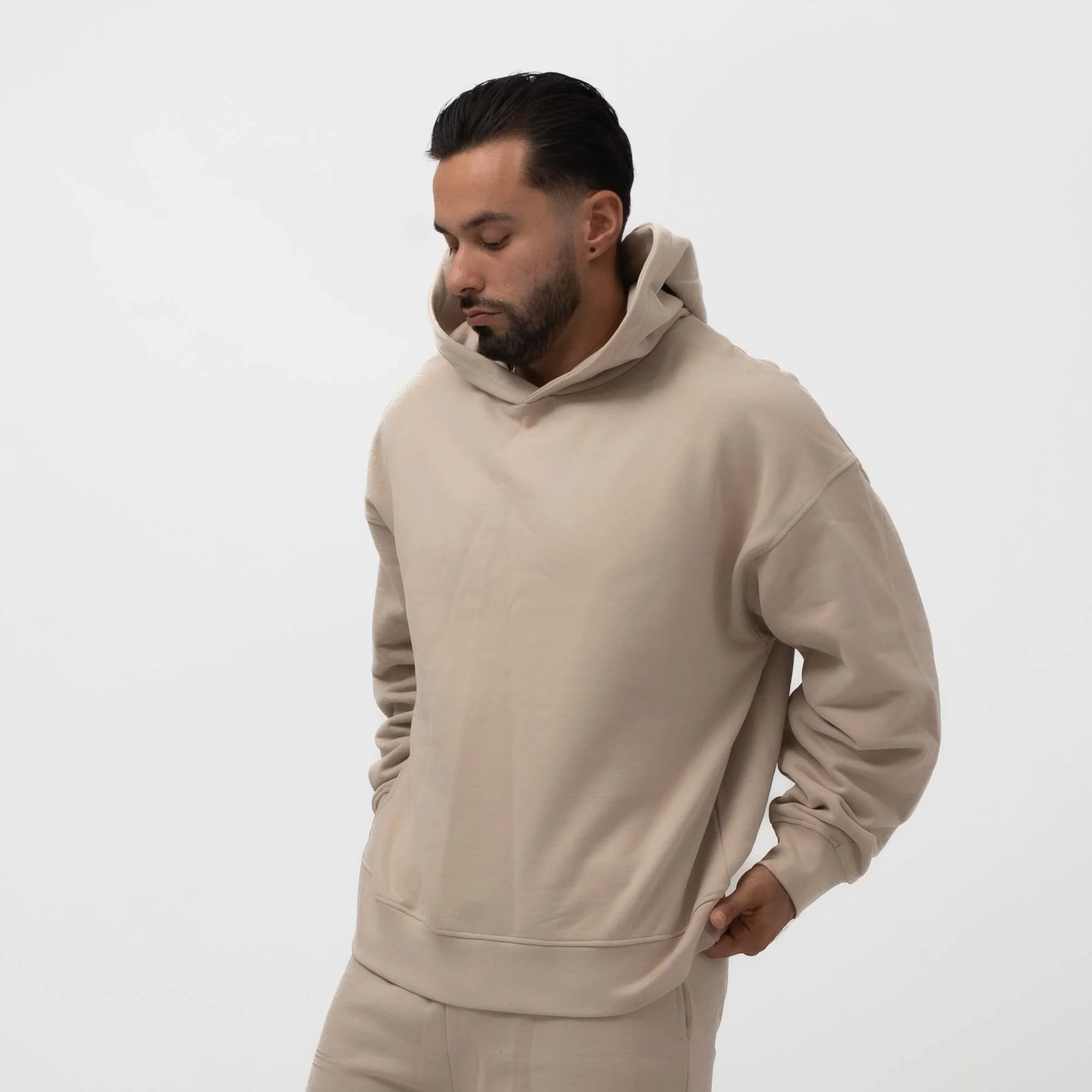 ESSENTIAL OVERSIZED HOODIE SAND - Image 4