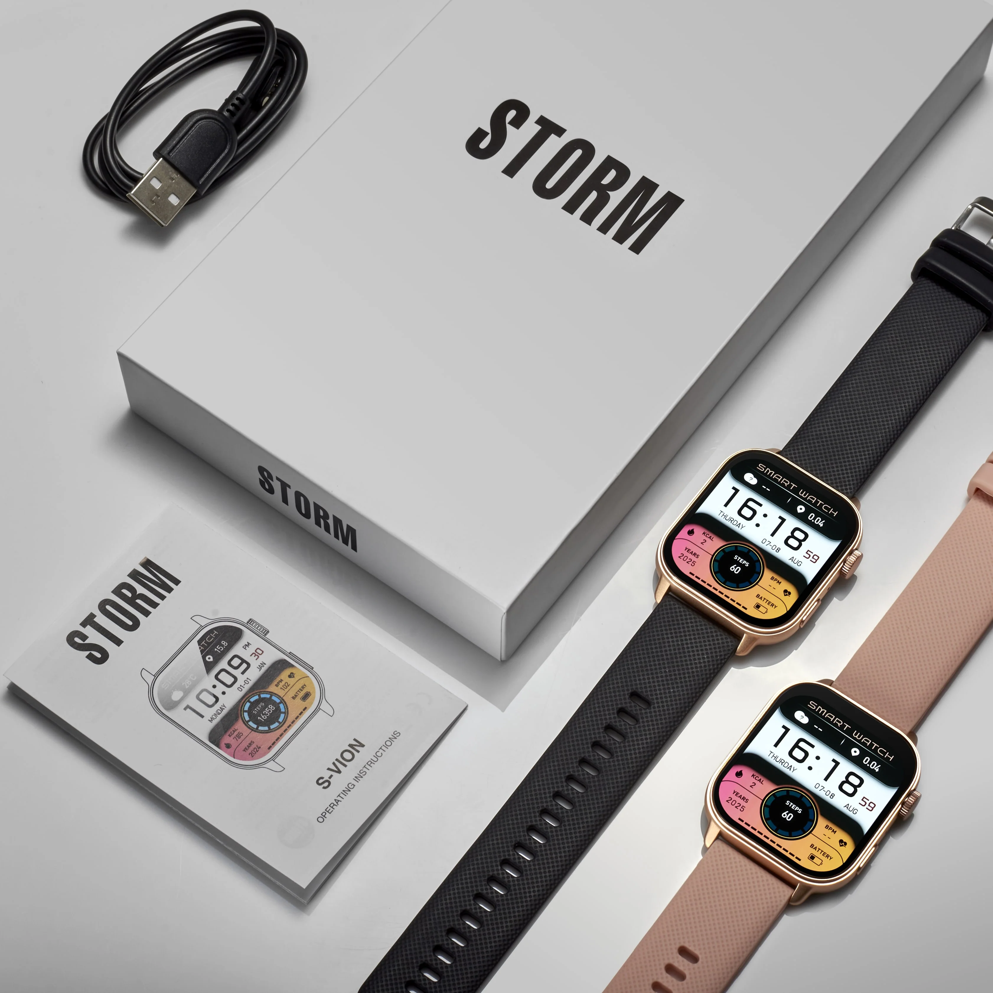 S-VION SMART WATCH SILVER BLACK - Image 3